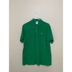 LACOSTE DEVANLEY Polo Shirt Cotton Green Sz‎ 6